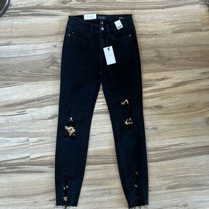 Black Leopard Patch Skinny